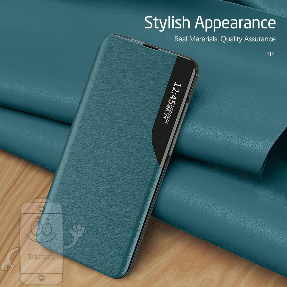 Smart Windows Leather Case Xiaomi MI 11 Note 10 5G Poco M3 Pro X3 NFC X3 Pro Full Body Phone Standing Stand Cover Shockproof Cases