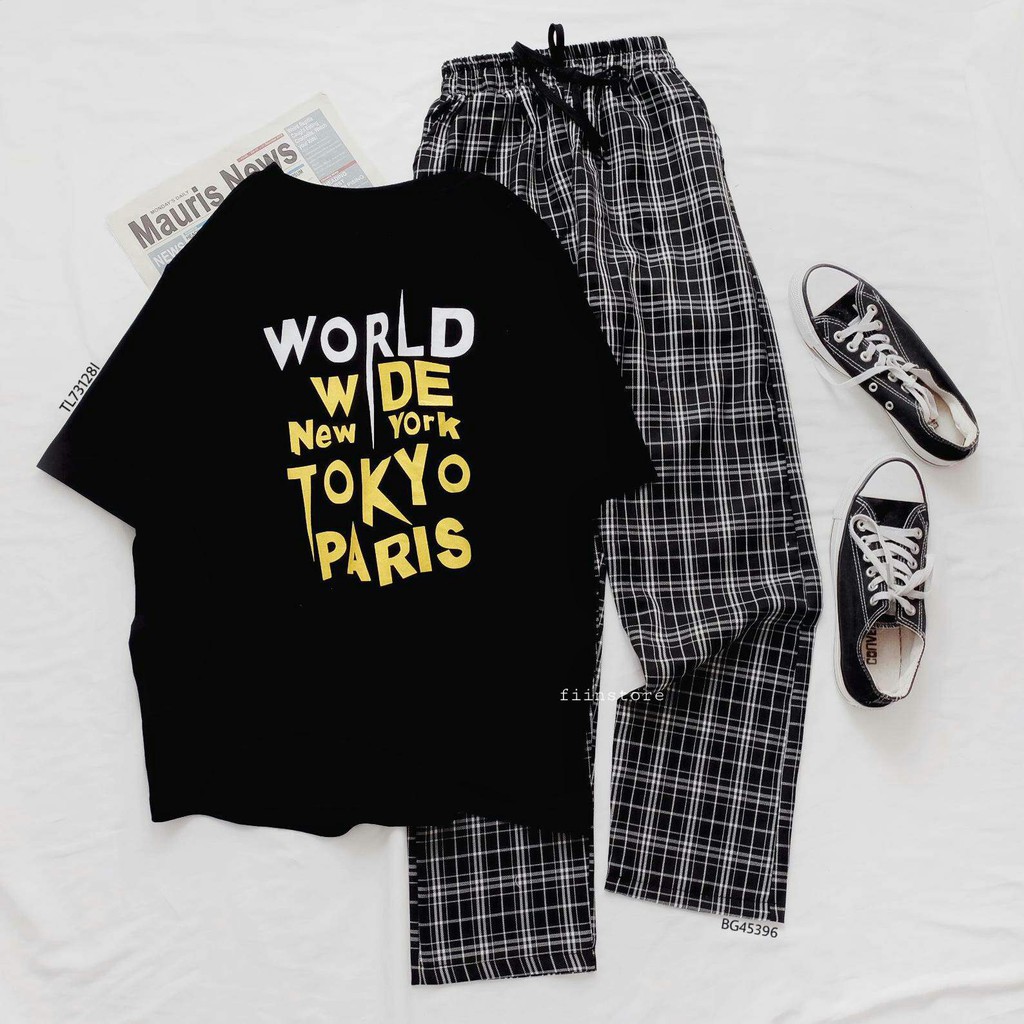 [Ảnh thật] Quần Baggy Kẻ Caro Đen Trắng - Made by Fiin | BigBuy360 - bigbuy360.vn