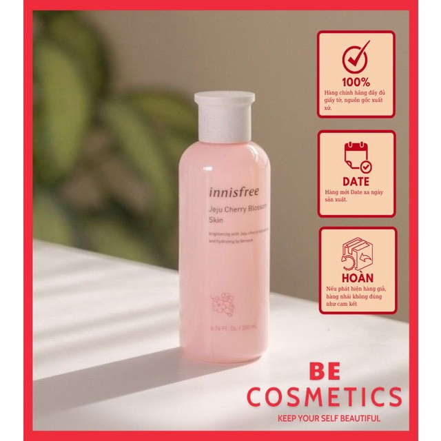 Toner Dưỡng Trắng Da INNISFREE JEJU CHERRY BLOSSOM Hoa Anh Đào