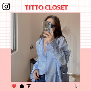 Áo sơ mi kẻ nhỏ form rộng - titto closet