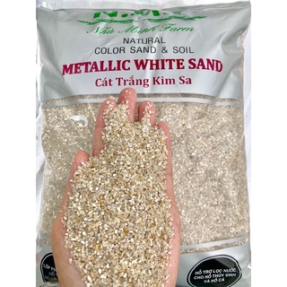Cát trắng kim sa trang trí bể cá , trải nền hồ cá 1kg ]