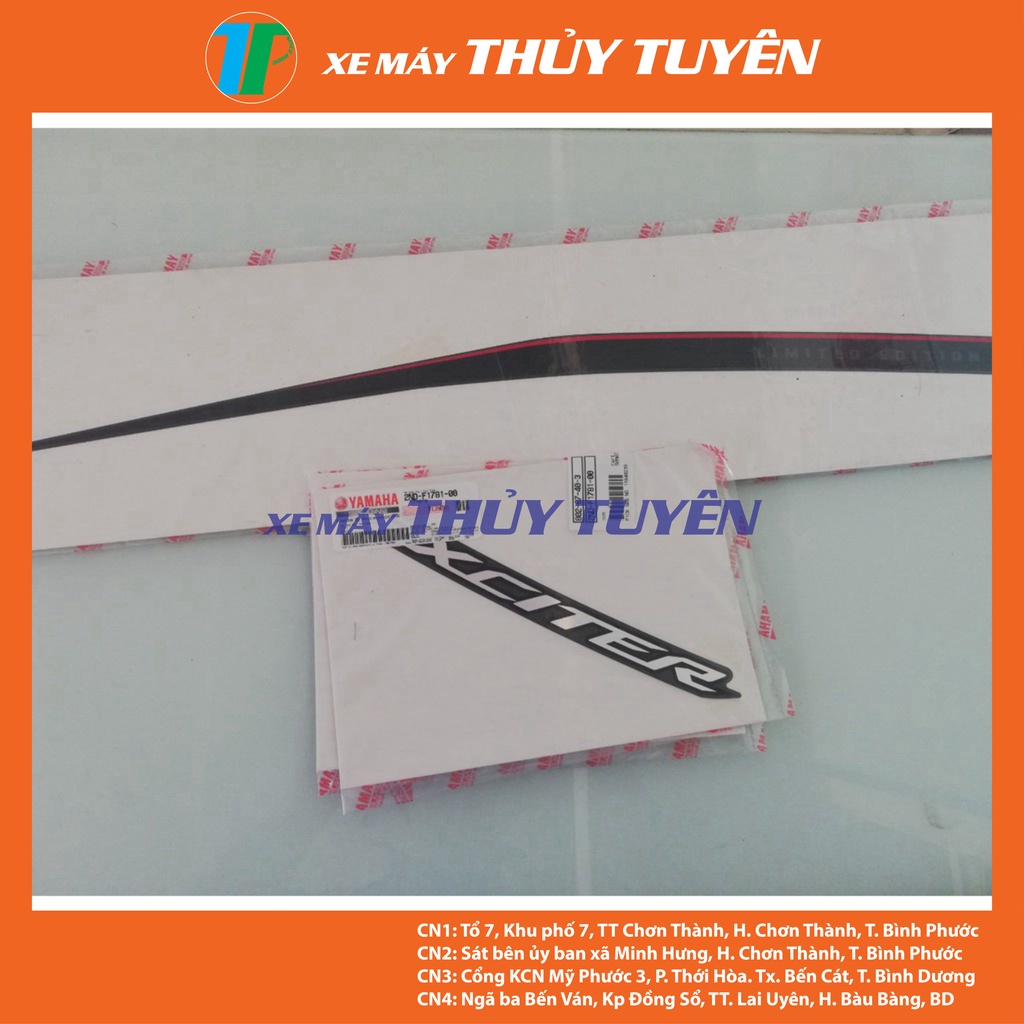 Tem rời zin Exciter 150 đen nhám 2018 chính hãng