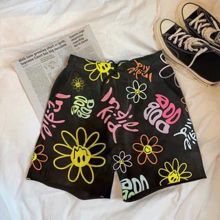 Quần Short Nam Nữ Unisex BOO In Tràn Họa Tiết Hoa OOB Trend Dành Cho Gen Z Cá Tính