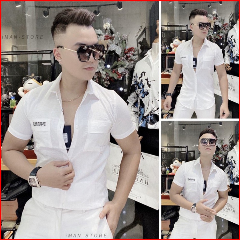 Áo Sơ Mi Đũi Ngắn Tay Túi Hộp, Áo Sơ Mi Nam Hàn Quốc Chất Đũi DS-Squareds Siêu Mịn, Thoáng Mát Kool Man