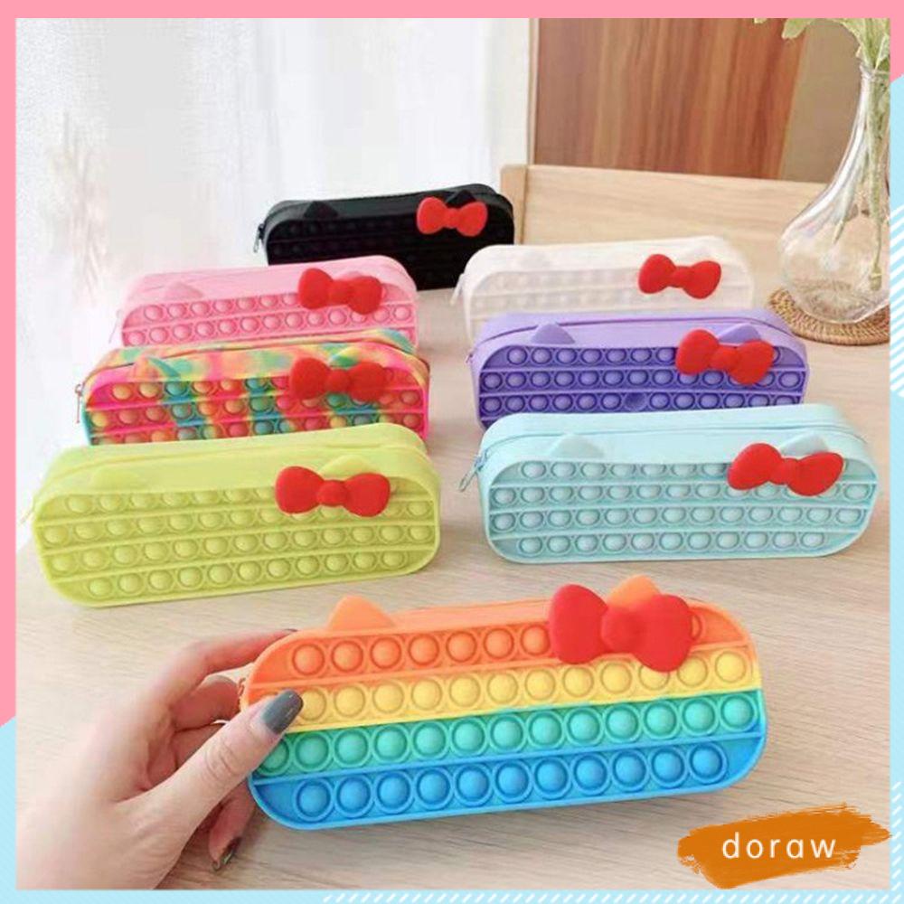 Hộp Đựng Bút Silicone Họa Tiết Hoạt Hình Giảm Căng Thẳng/Gióp Được