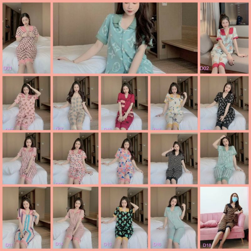 [Ảnh thật] Bộ lửng Pijama chất liệu Mango cao cấp