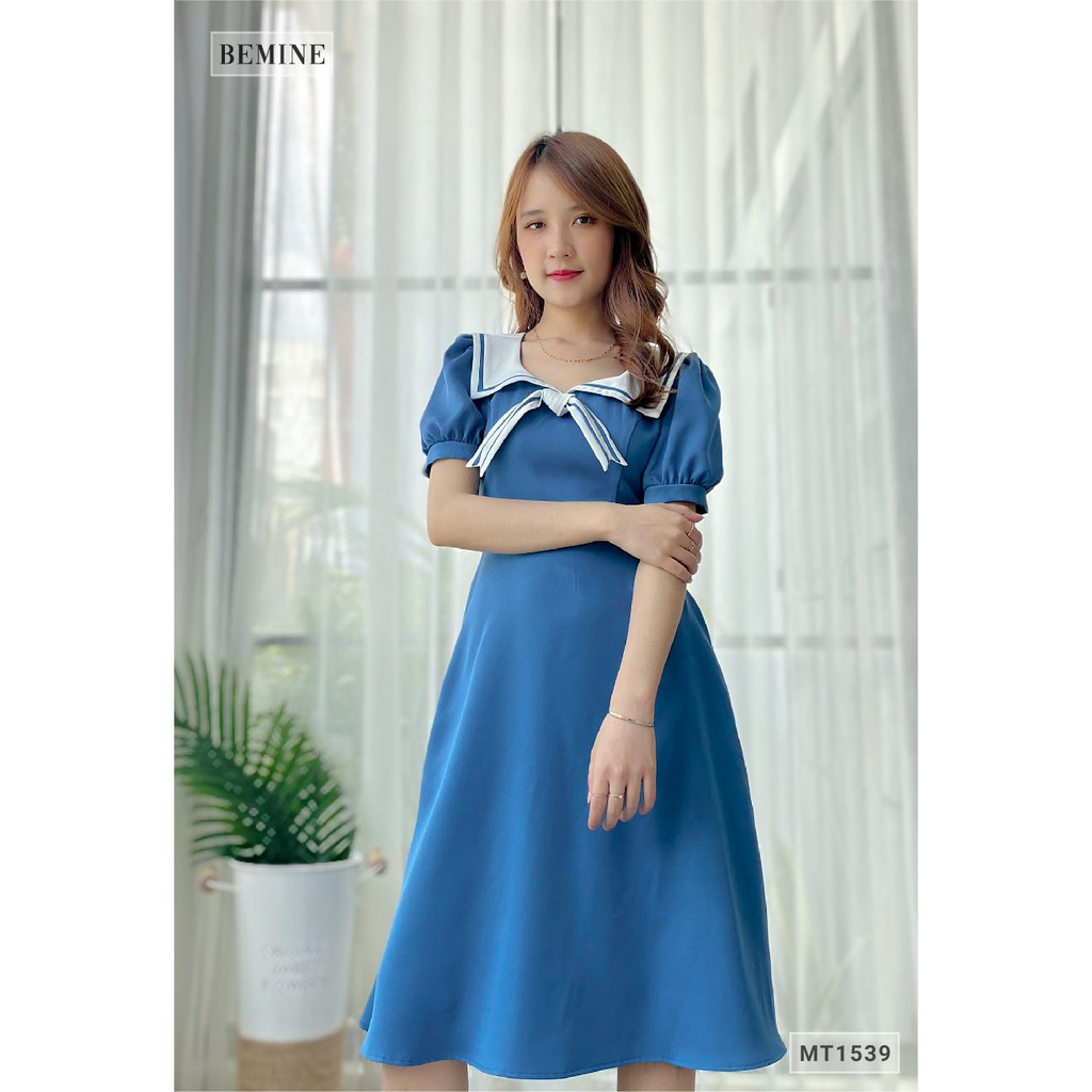 Đầm thủy thủ cổ phối trắng BEMINE MT1539XANH | BigBuy360 - bigbuy360.vn