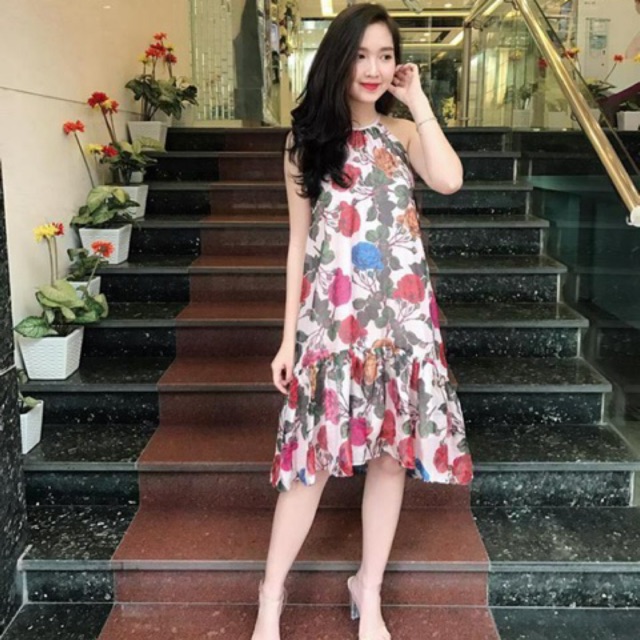 Sale đầm yếm cột nơ cổ hàng thiết kế hotgirl siêu đẹp