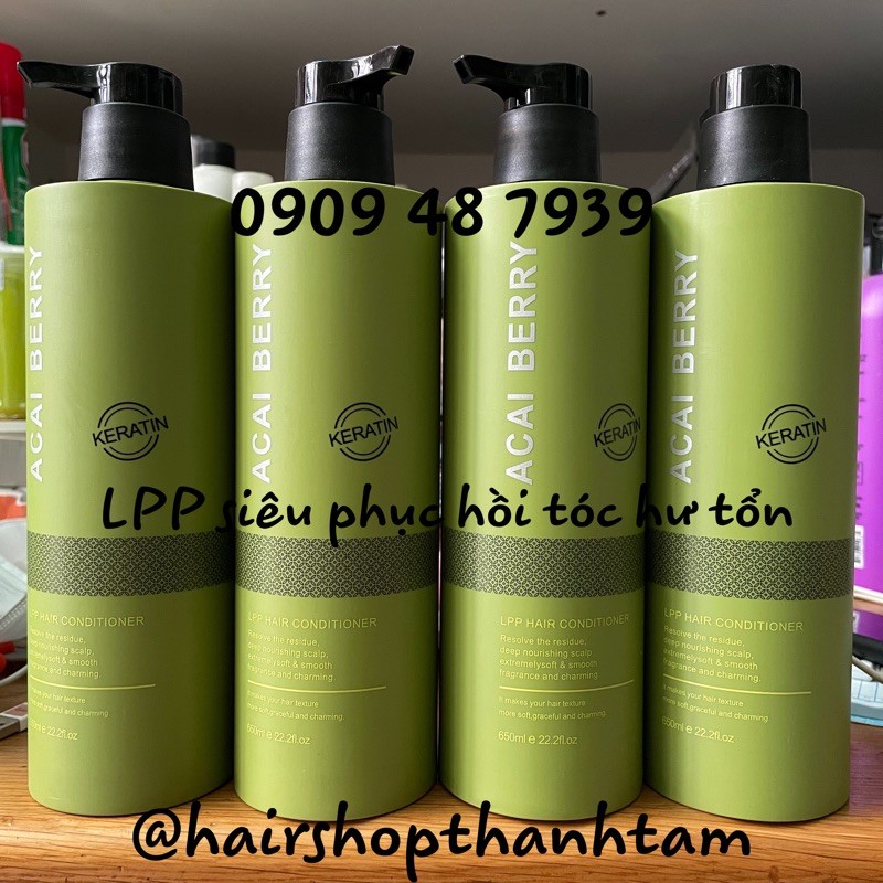 Keratin LPP Acai Berry kem phục hồi tóc hư tổn nặng mềm mượt ( Pháp ) 650ml ( NEW 2020 )