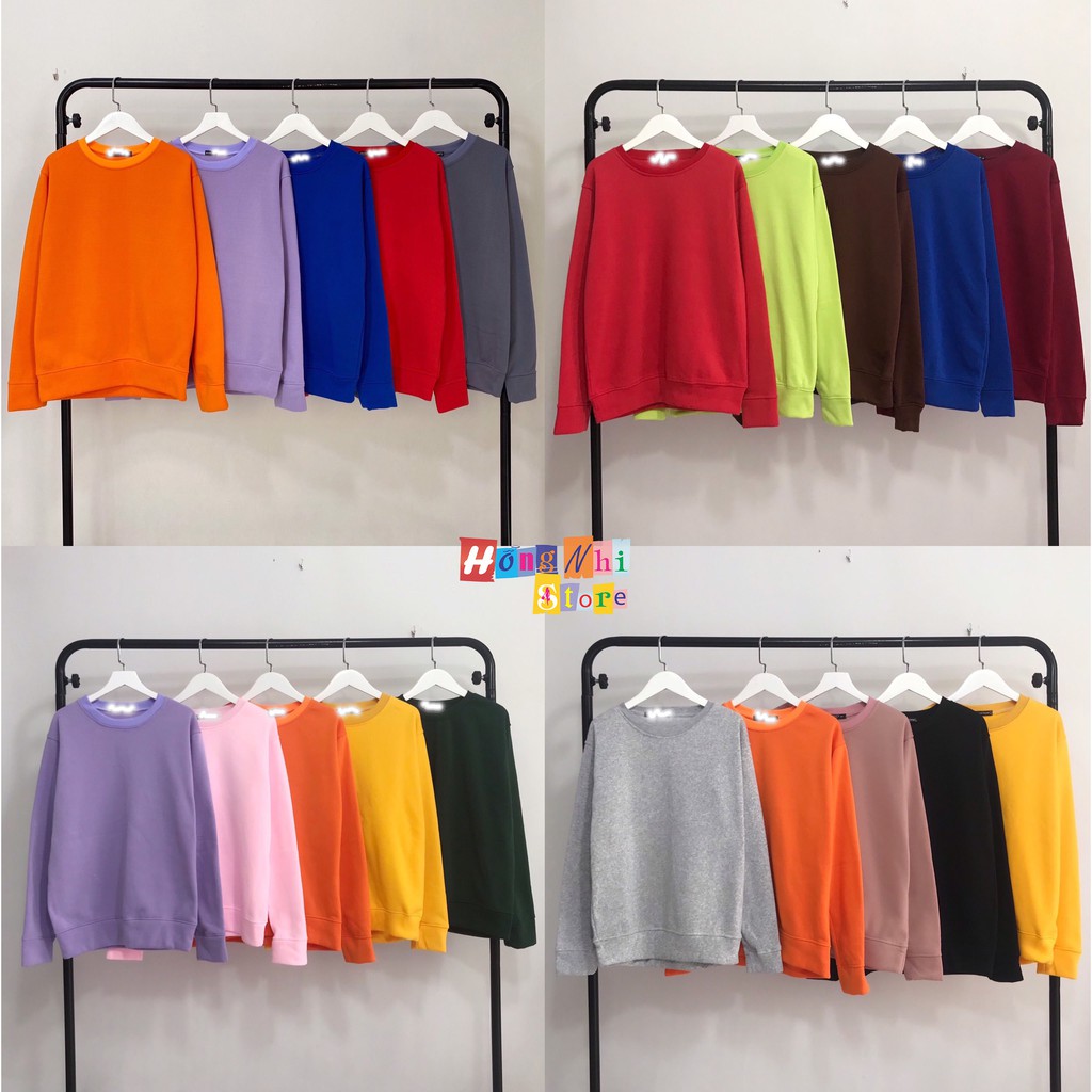 ÁO SWEATER TRƠN CHẤT NỈ LÓT BÔNG MÀU XANH DƯƠNG - SWEATER UNISEX - MM | BigBuy360 - bigbuy360.vn