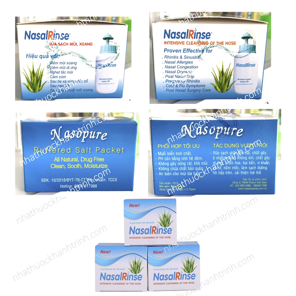 Bộ dụng cụ Bình rửa mũi Nasal Rise chính hãng