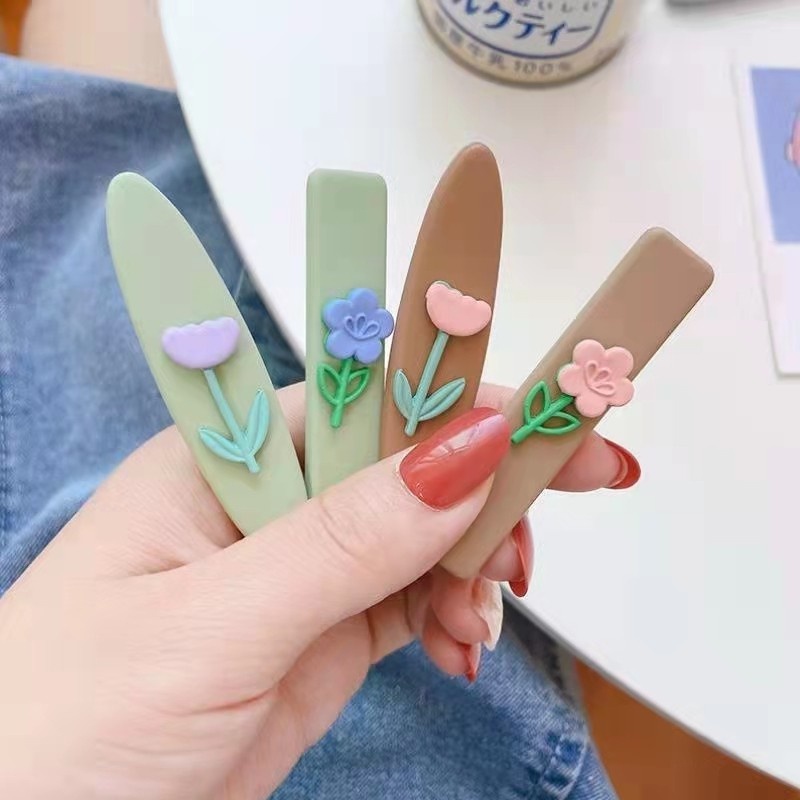 Kẹp Tóc Mái Vịt Hình Hoa Màu Sắc Ngọt Ngào Dễ Thương