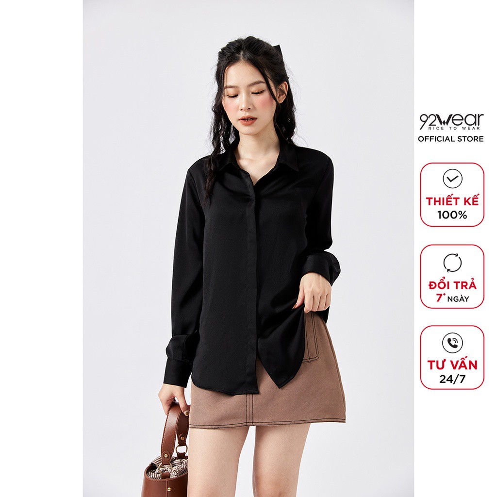 Áo sơ mi nữ dài tay công sở trẻ trung thanh lịch 92WEAR ASW1132 - Hàng mới về
