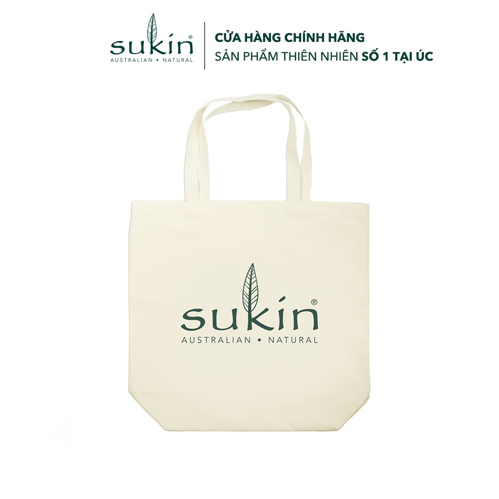 [HB Gift] Quà Tặng Tóc Mượt Da Xinh Sukin Dầu Xả Thiên Nhiên 50ml + Kem Dưỡng Ẩm Da Mặt 50ml + Túi Tote Bag 35cm x 30cm