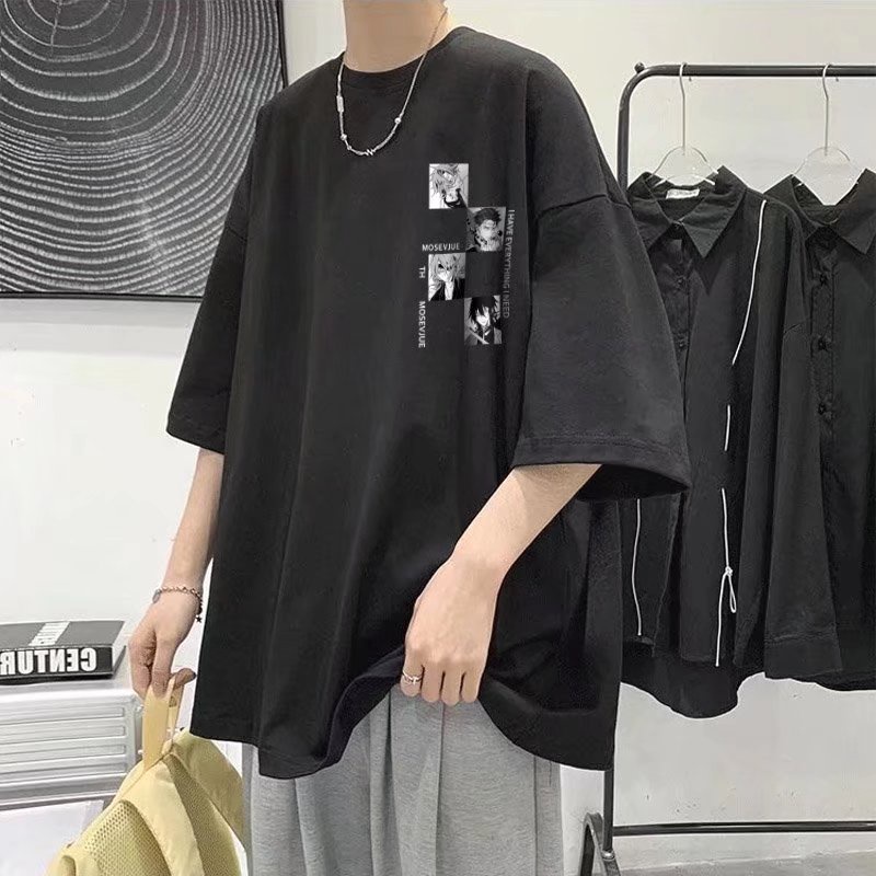 Áo Thun Tay Ngắn Cổ Tròn Họa Tiết Hoạt Hình Thời Trang Dành Cho Nam Size M-8XL