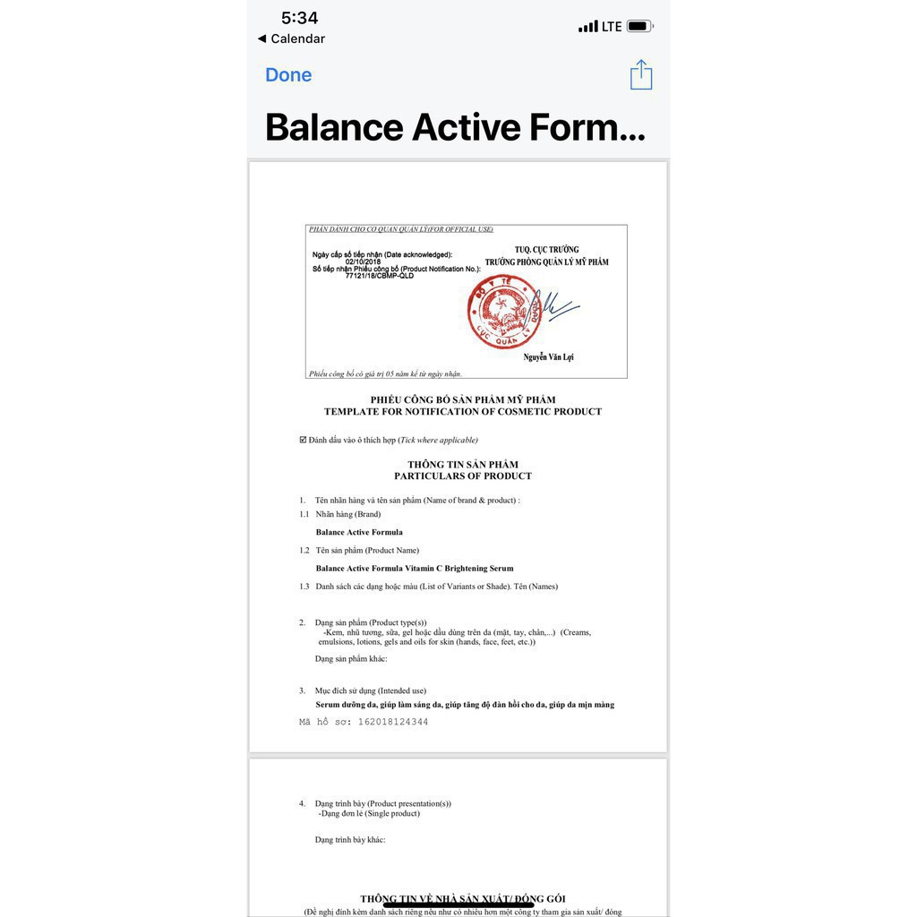 Serum Balance [Hot New-Hàng Auth] Tinh Chất mờ thâm sau mụn Vitamin C Balance Active Formula 30ml