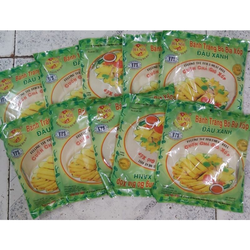 5xấp bánh tráng bò bía đậu xanh chuyên dùng cuốn chả giò.