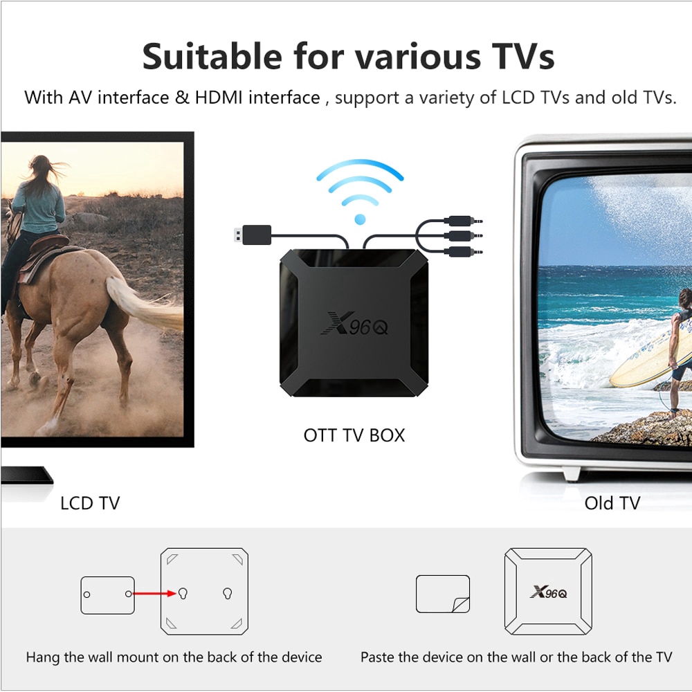 Đầu TV Box X96Q Android 10.0 Allwinner H313 Quad Core 4K 2.4G Wifi Netflix Android 10 KèM Phụ KiệN