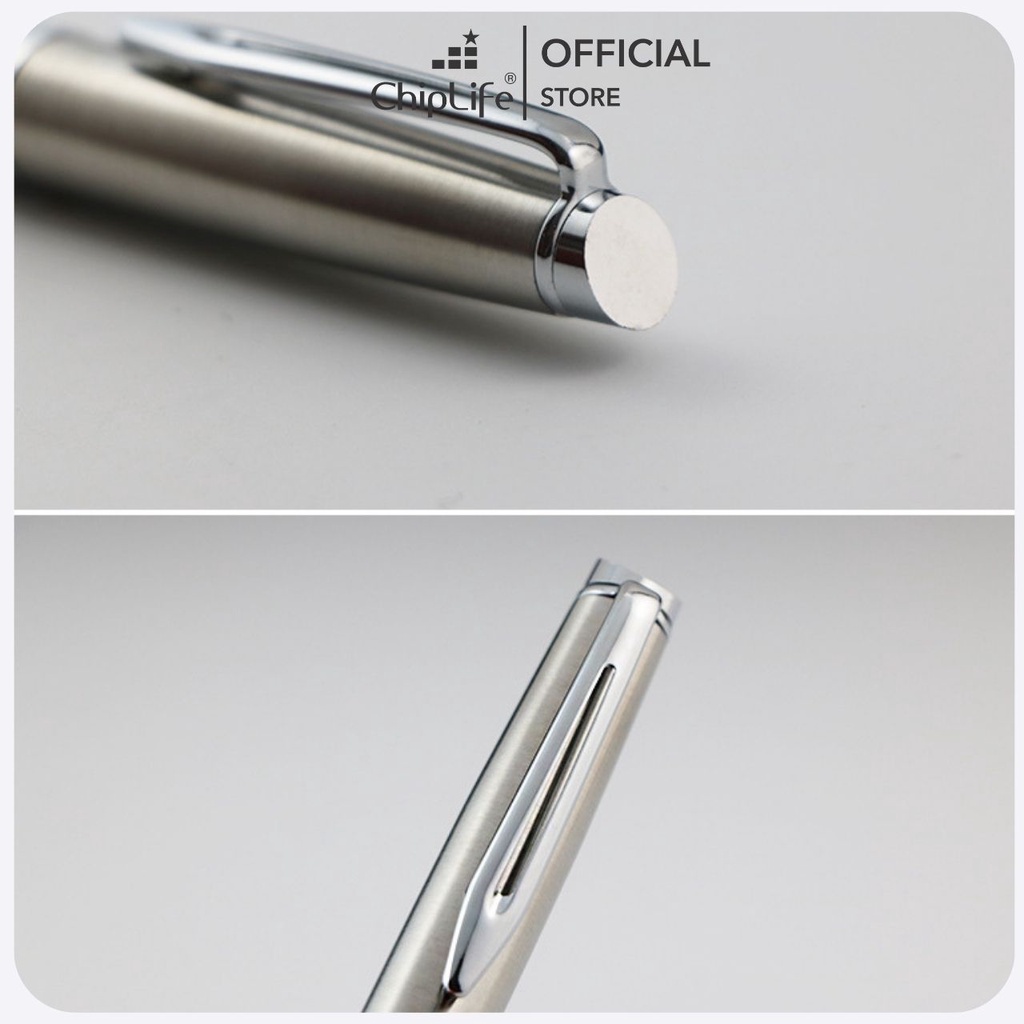 Bút kim loại PENMALL CHIPLIFE PX026 khắc tên - Dạng xoay mở ngòi 0.7mm mực xanh