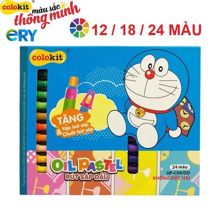 [Ship Hỏa Tốc] Hộp bút sáp dầu Doraemon 𝑻𝒉𝒊𝒆̂𝒏 𝑳𝒐𝒏𝒈 Colokit, OP-C09/DO - OP-C07/DO - ByLy Store