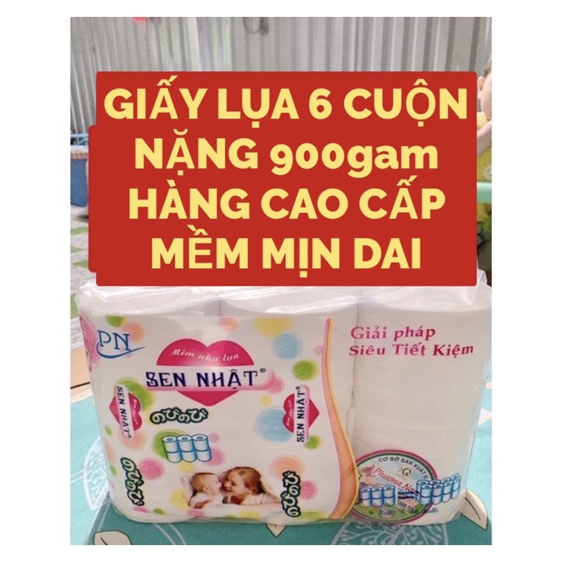 GIẤY VỆ SINH CAO CẤP 6 CUỘN NẶNG 900 gam.HÀNG MỀM MỊN DAI