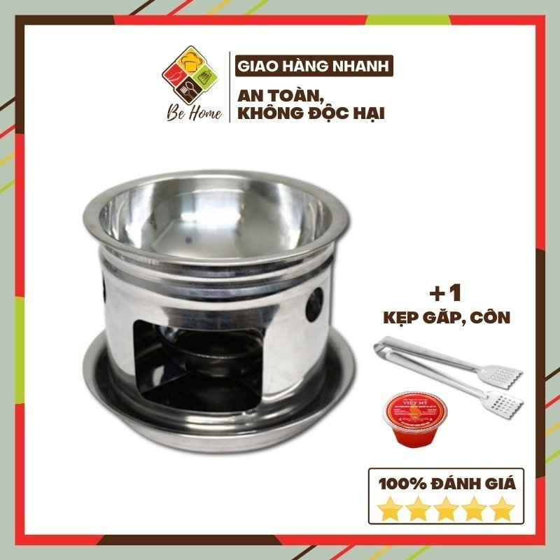 Combo bếp mini BEHOME Bếp dã ngoại Inox du lịch văn phòng nấu lẩu tại nhà và cồn thạch