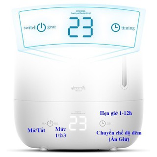 Máy phun sương tạo ẩm không khí deerma dem- f600 cảm ứng hứa hẹn giờ - hcsrshop