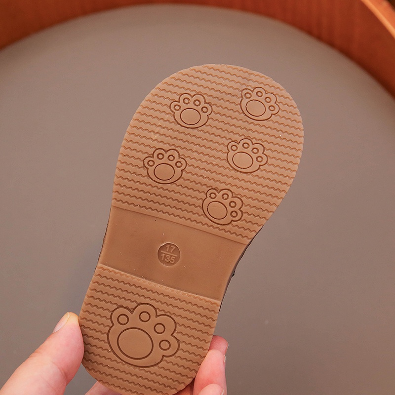 Giày Da Đế Mềm Đính Nơ Phong Cách Vintage Cho Bé Gái 0-8 Tuổi