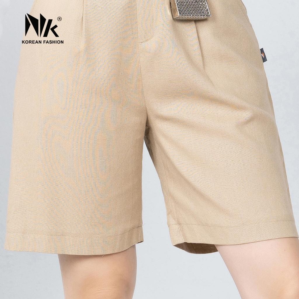 Quần Đùi Lỡ Nữ NK Fashion Thiết Kế Phong Cách Hiện Đại, Cá Tính, Chất Liệu Vải Nhập Cao Cấp NKQU2203006