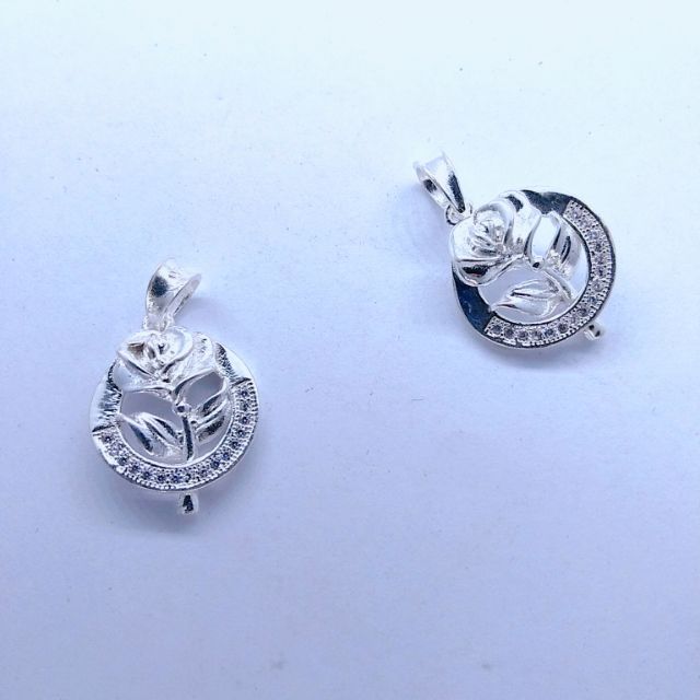 Mặt dây chuyền hoa hồng vĩnh cửu bạc ta Van Jewelry V10502