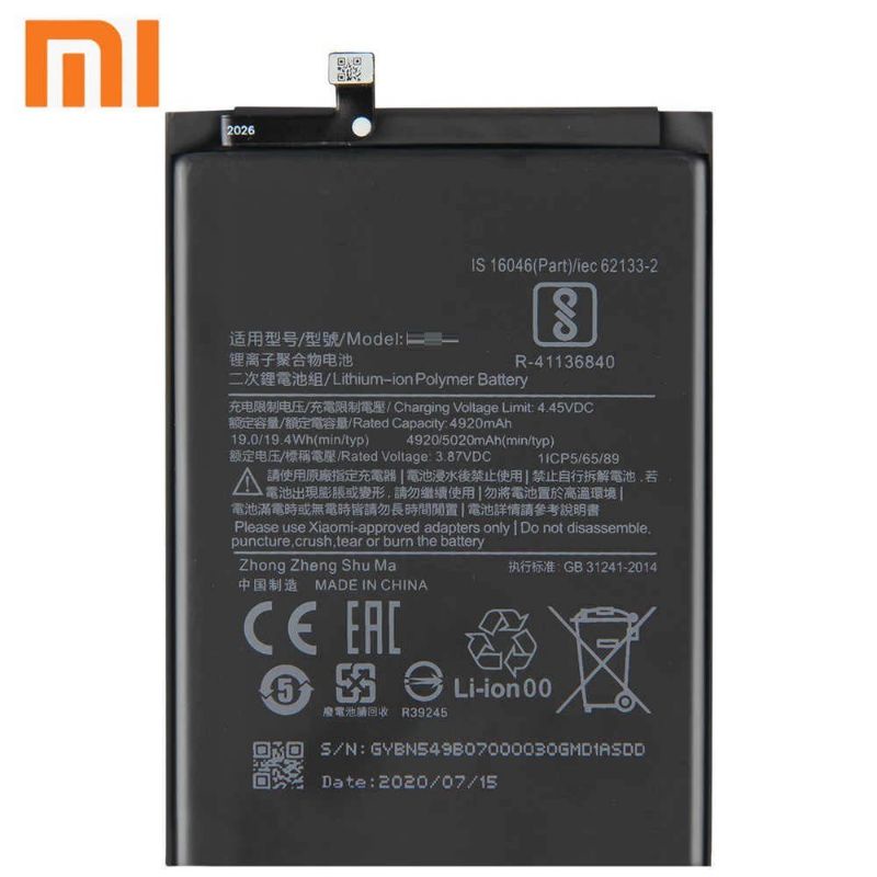 Pin BN62 Xiaomi Redmi Note 9 4G Dung Lượng 6000mAh Hàng xịn Nhập Khẩu Bảo Hành 6 Tháng