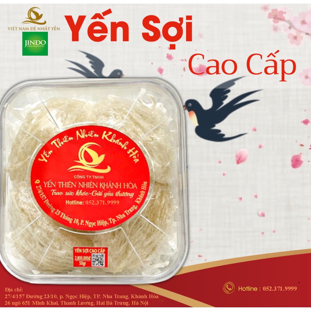 [Mã BMTTC60K giảm đến 60K đơn 50K] Yến sào Khánh Hòa cao cấp JINDO đệ nhất yến 50g tác dụng bồi bổ sức khỏe