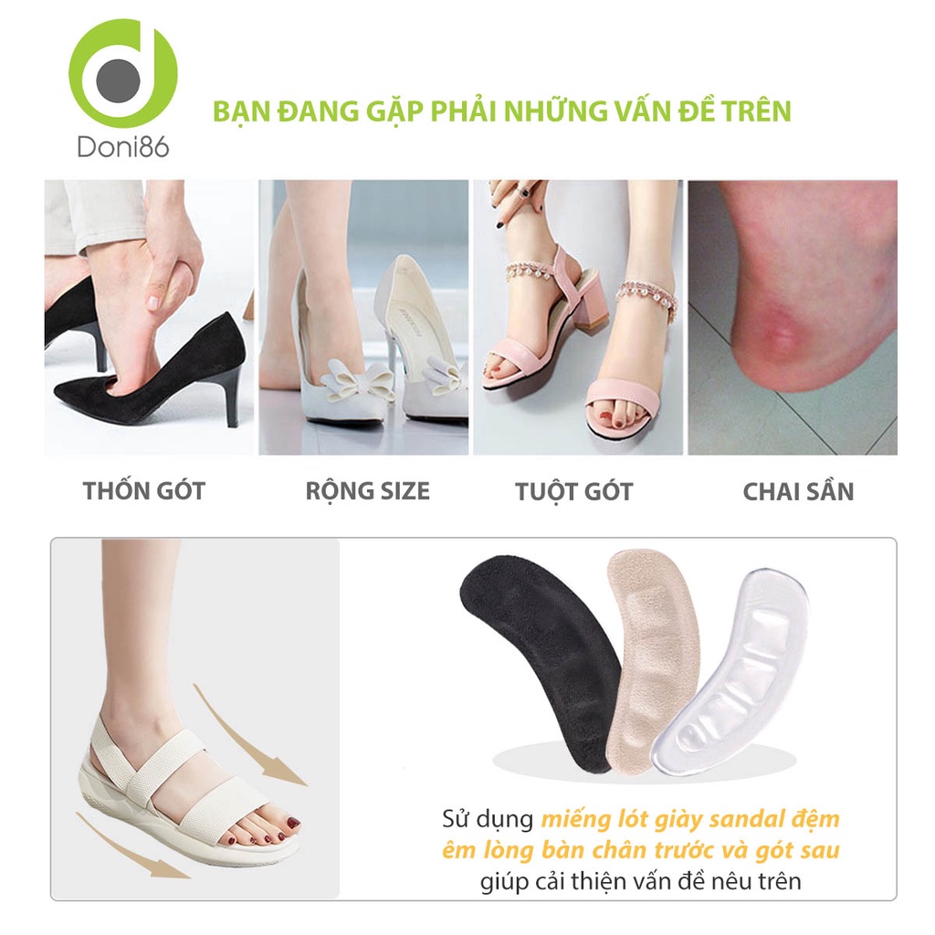 Lót giày đa năng chuyên dùng khi mang sandal giúp chống trượt bàn chân về phía mũi hoặc lót gót sau - Doni86 - DOPK277