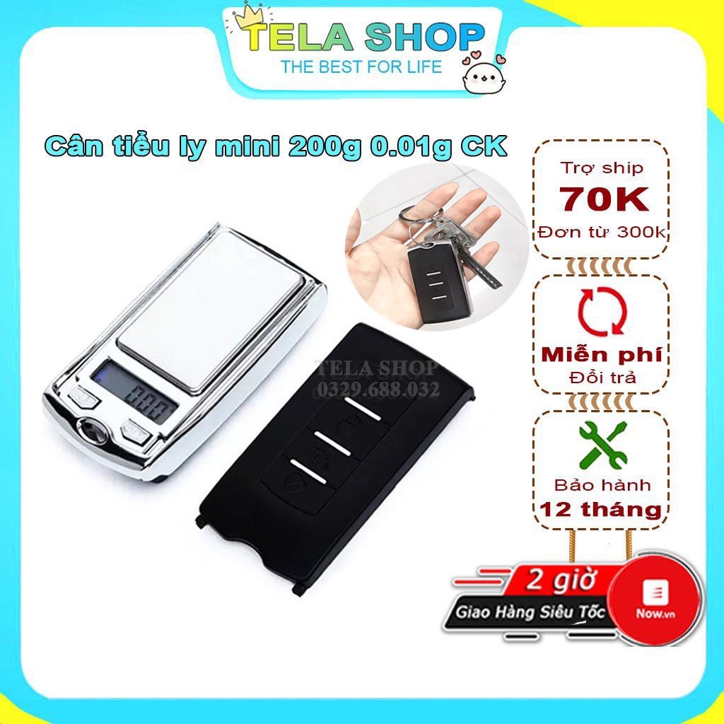 Cân Tiểu Ly Mini 100g Chìa Khóa Xe Hơi Nhỏ Gọn Bỏ Túi Tặng Kèm Pin Tela Shop