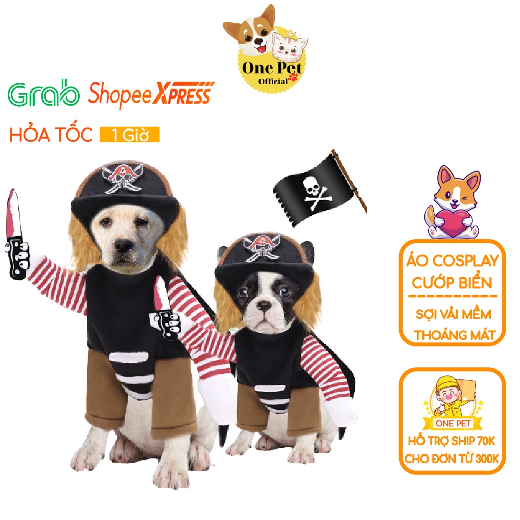 Áo cho Chó mẫu Cướp Biển, Thời trang cho Chó Mèo Độc Lạ - One Pet Shop