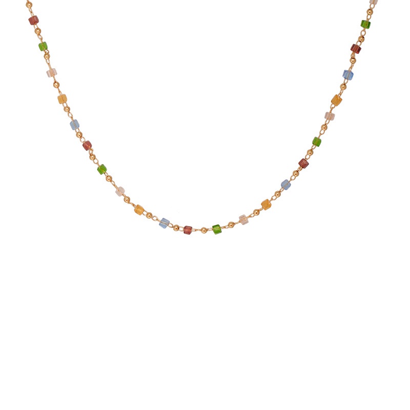 Vòng cổ Hạt Pha Lê Nhiều Màu Sắc Thời Trang Mùa Hè Cao Cấp