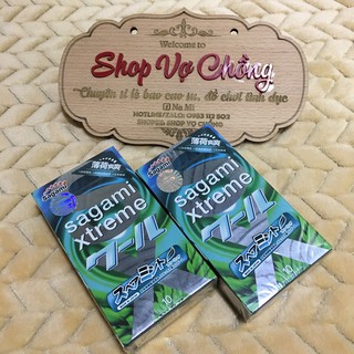 [CHÍNH HÃNG]COMBO 2H Bao cao su Sagami Xtreme Spearmint hương bạc hà