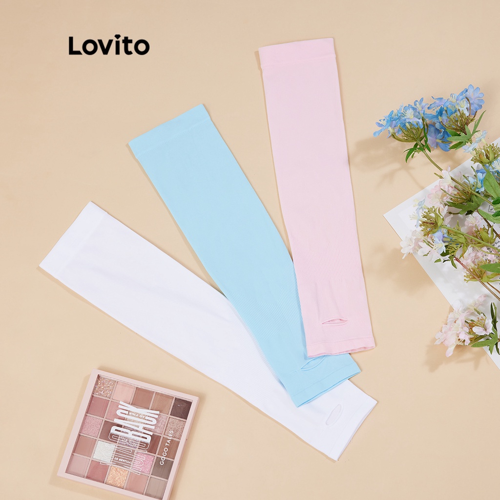 Phụ kiện thể thao Lovito phong cách cơ bản L004009 (Màu trắng/xanh lam/hồng)