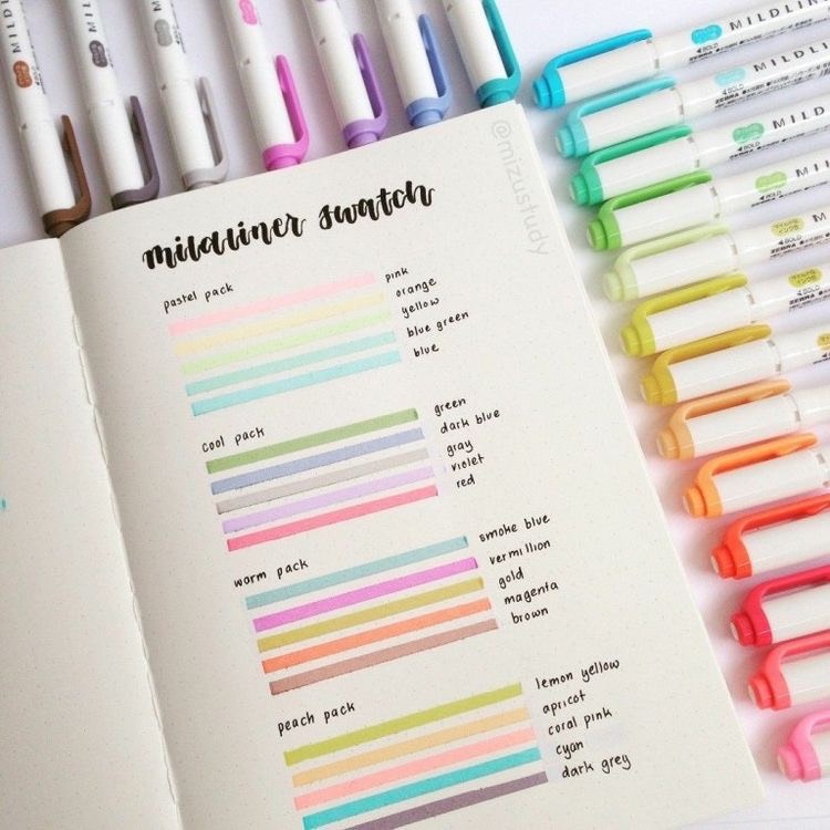 Bút highlight dạ quang ZEBRA MILDLINER 2 đầu màu pastel viết tiêu đề, bullet journal hàng chính hãng Nhật Bản