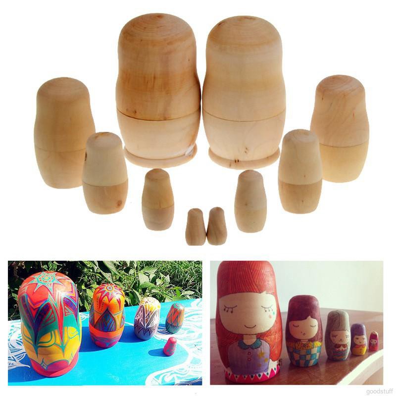 Đồ chơi giáo dục, đồ thủ công bằng gỗ. Phôi búp bê Nga Matryoshka, dùng để vẽ theo sở thích, tổ chức workshop