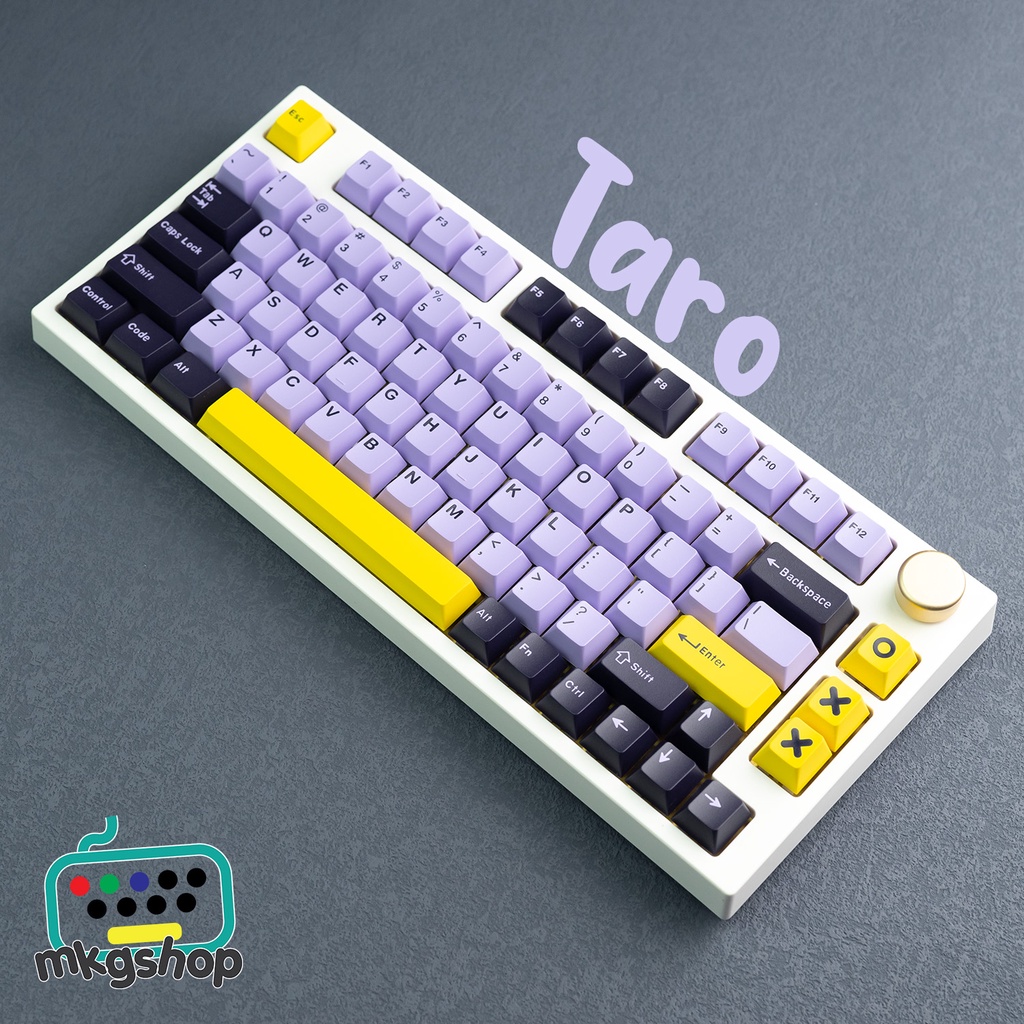 Keycap CMK Taro, in doubleshot màu cực đẹp, 173 nút bàn phím cơ, cherry profile, aifei keycap