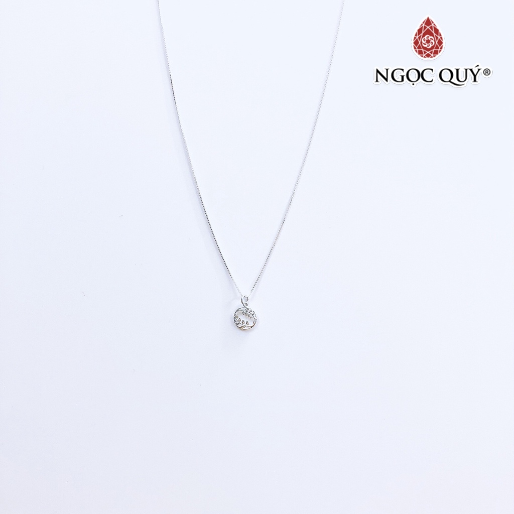 Dây chuyền bạc mặt vòng nguyệt quế - Ngọc Quý
