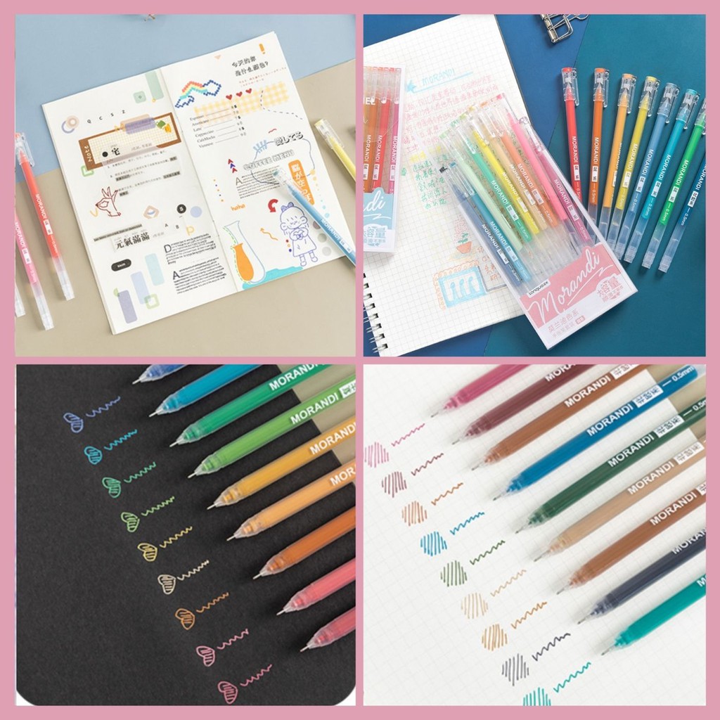SET 9 BÚT NƯỚC MORANDI 4 TONE MÀU SIÊU XINH (NGÒI 0.5)