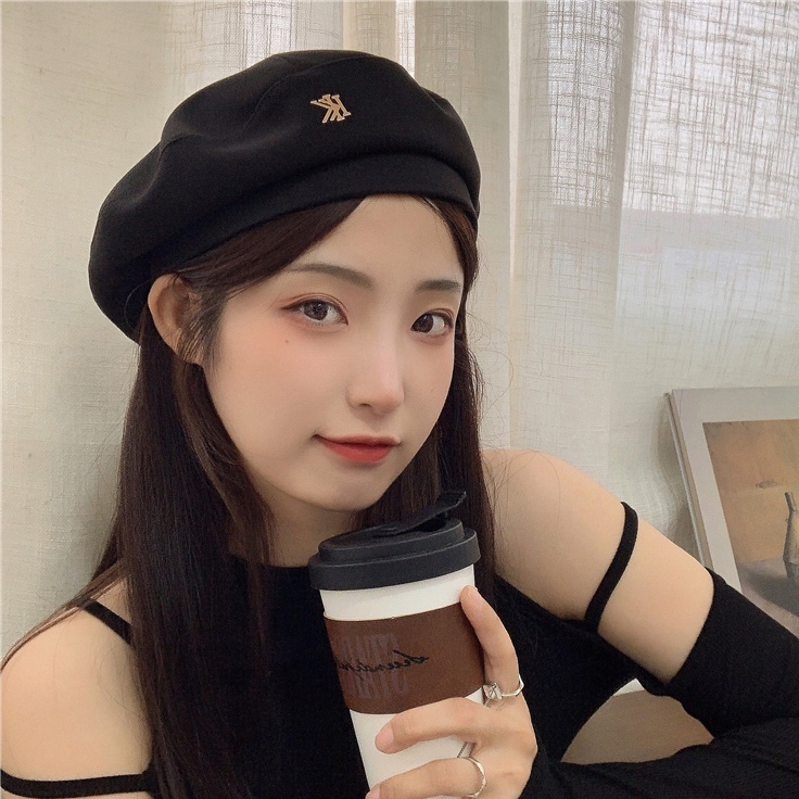 Mũ Nồi Len Màu Đen Thời Trang Thu Đông Hàn Quốc Cho Nữ