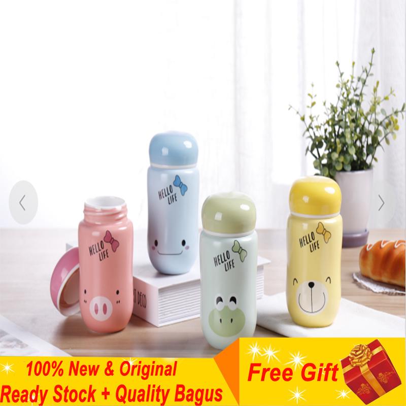 Cốc uống cà phê bằng sứ hình ếch hoạt hình có nắp đậy