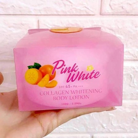 Kem Trắng Da Body Pink White Collagen 150g Cung Cấp Collagen Giúp Tái Tạo Da Trắng Mịn, Sáng Hồng