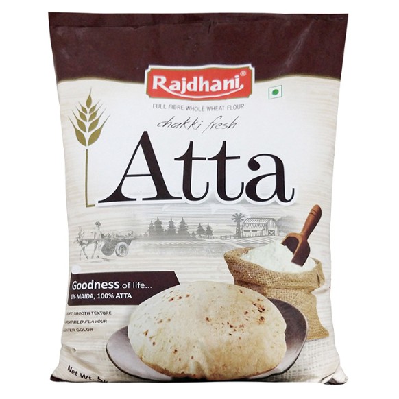 So Tasty Rajdhani Atta indian (5Kg) bột mì nguyên cám atta Ấn Độ, bột mì nguyên cám hữu cơ atta  , (Bột mì Atta Ấn Độ)