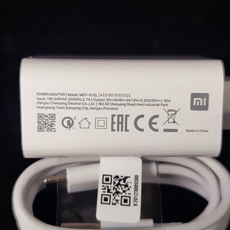 Củ Sạc Nhanh 27W EU MI 9 Cho Xiaomi Mi9 CC9 Redmi K20 Pro Note 8 7 Pro