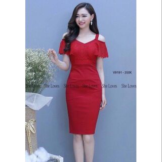 Đầm body trễ vai ren thiết kế cao cấp giá sỉ