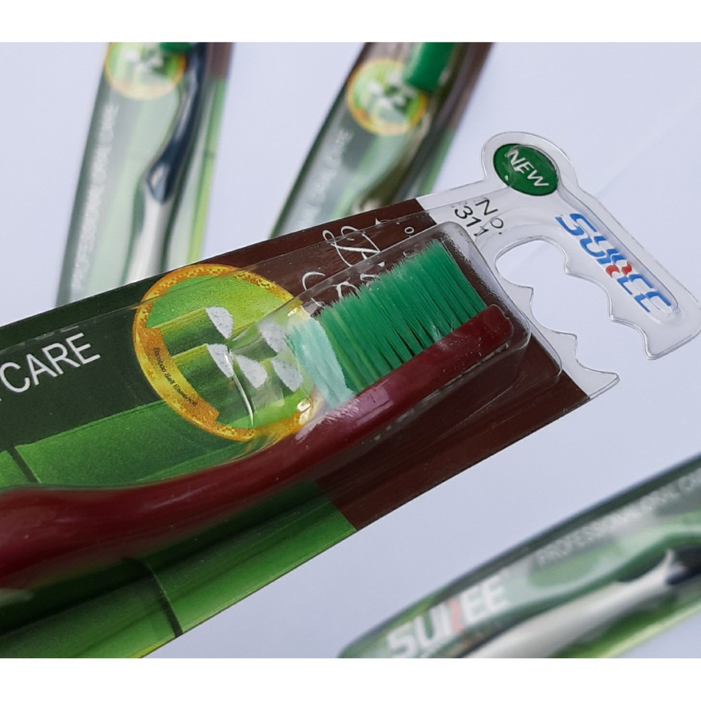 [1cây] Bàn chải đánh răng muối tre lông tơ chống hôi miệng  Suree Thái Lan